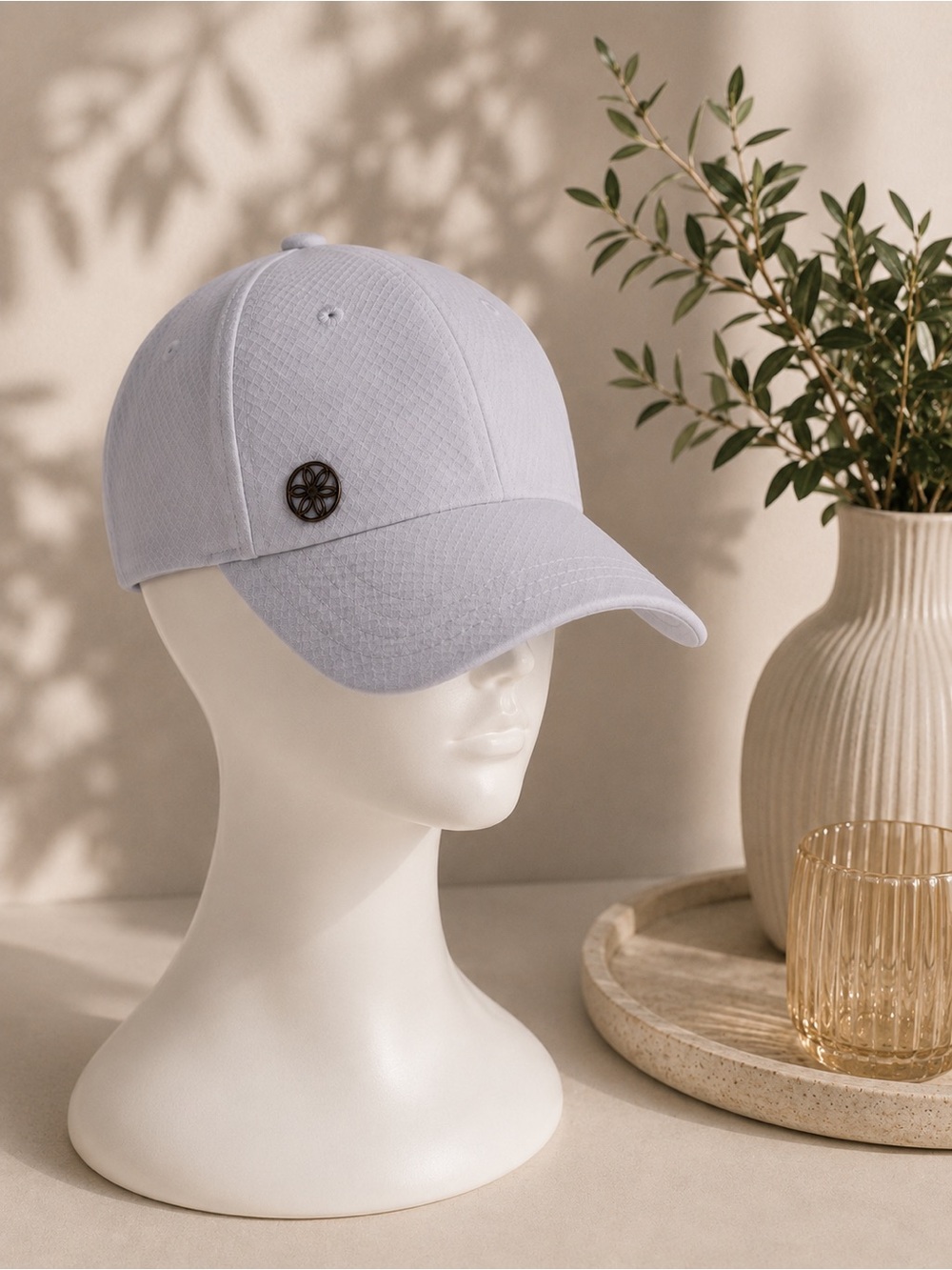 GAIAM White Baseball Cap Interior with Brand Tag